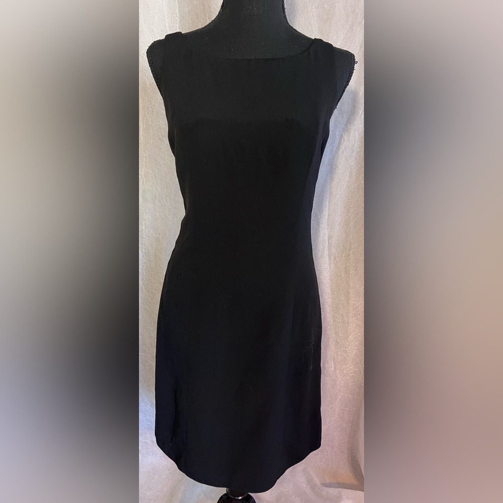 Virgo Black Sheath Midi Dress for Cocktail